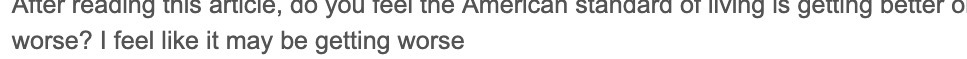 After reading this article, do you feel the American standard of
