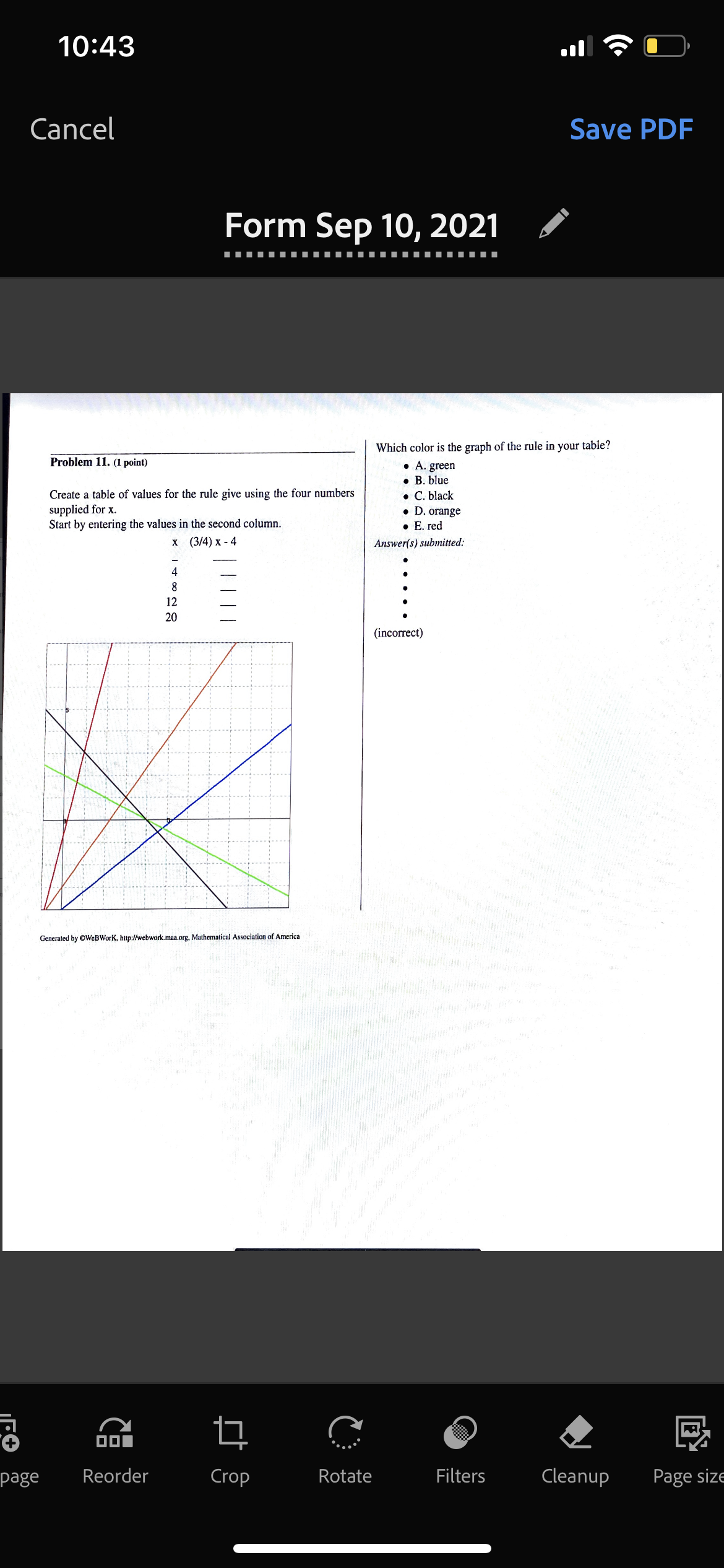 corresponds to the given letter. Each tick rep- . QI resents one
