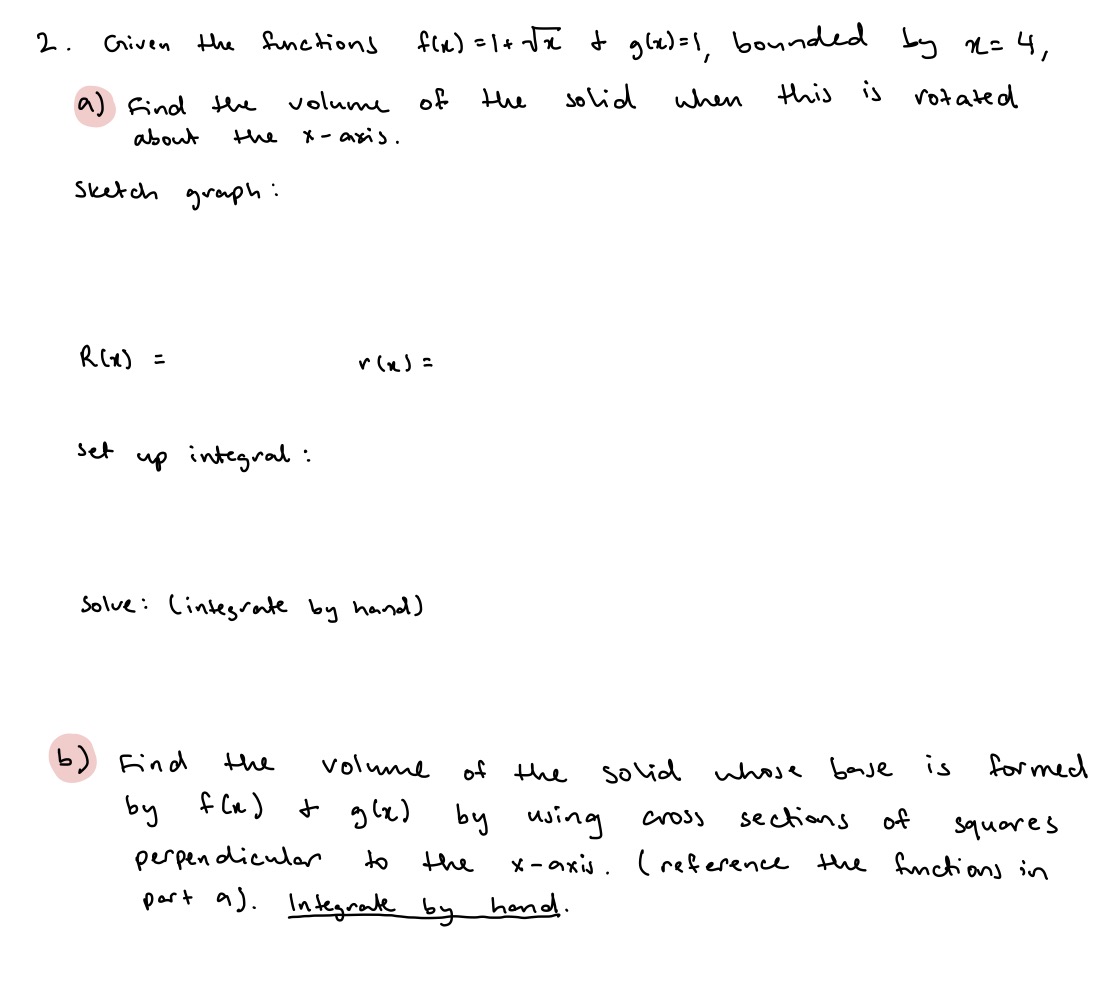 Please help me answer the following. Thank you! 2. Given the functions