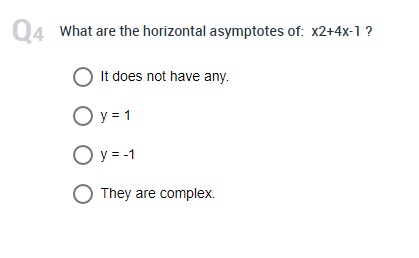 X=4 O X=2, x=4Q2 What is the domain of: xx-1 ? O