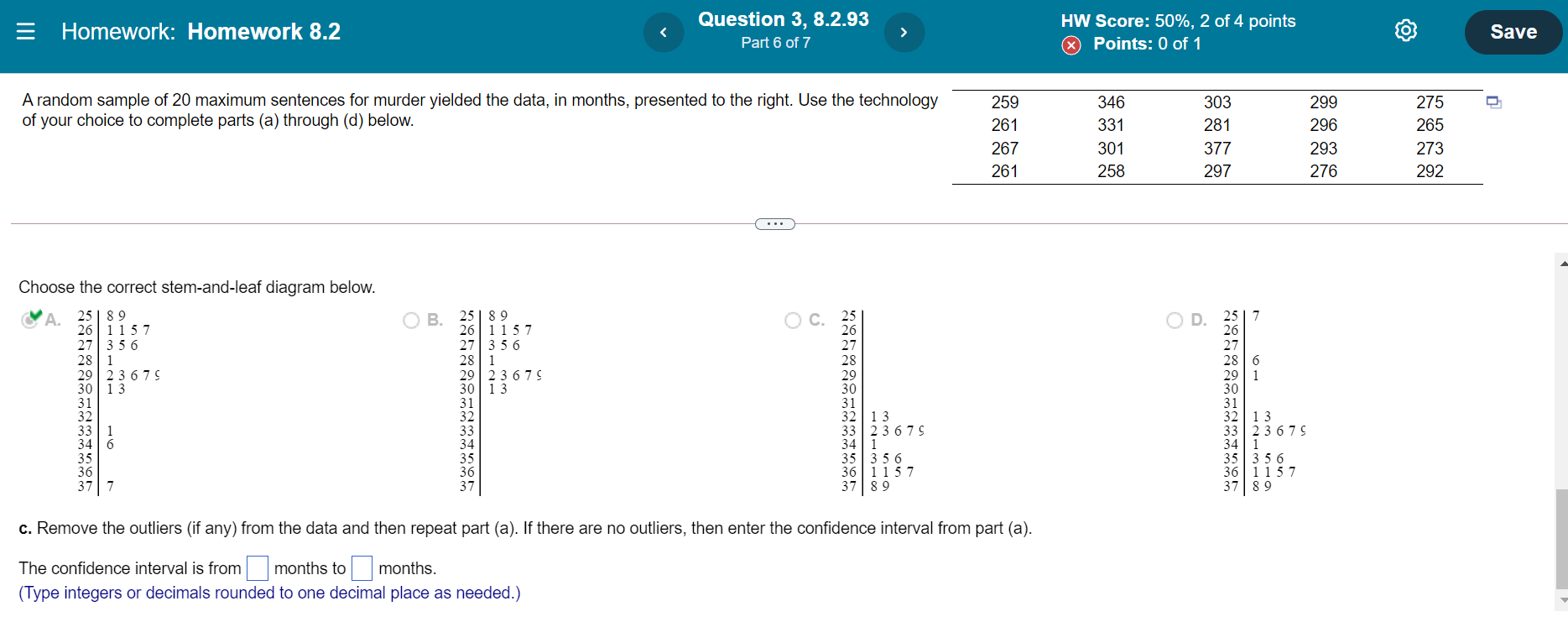  Question 3, 8.2.93 > HW Score: 50%, 2 of4 points E