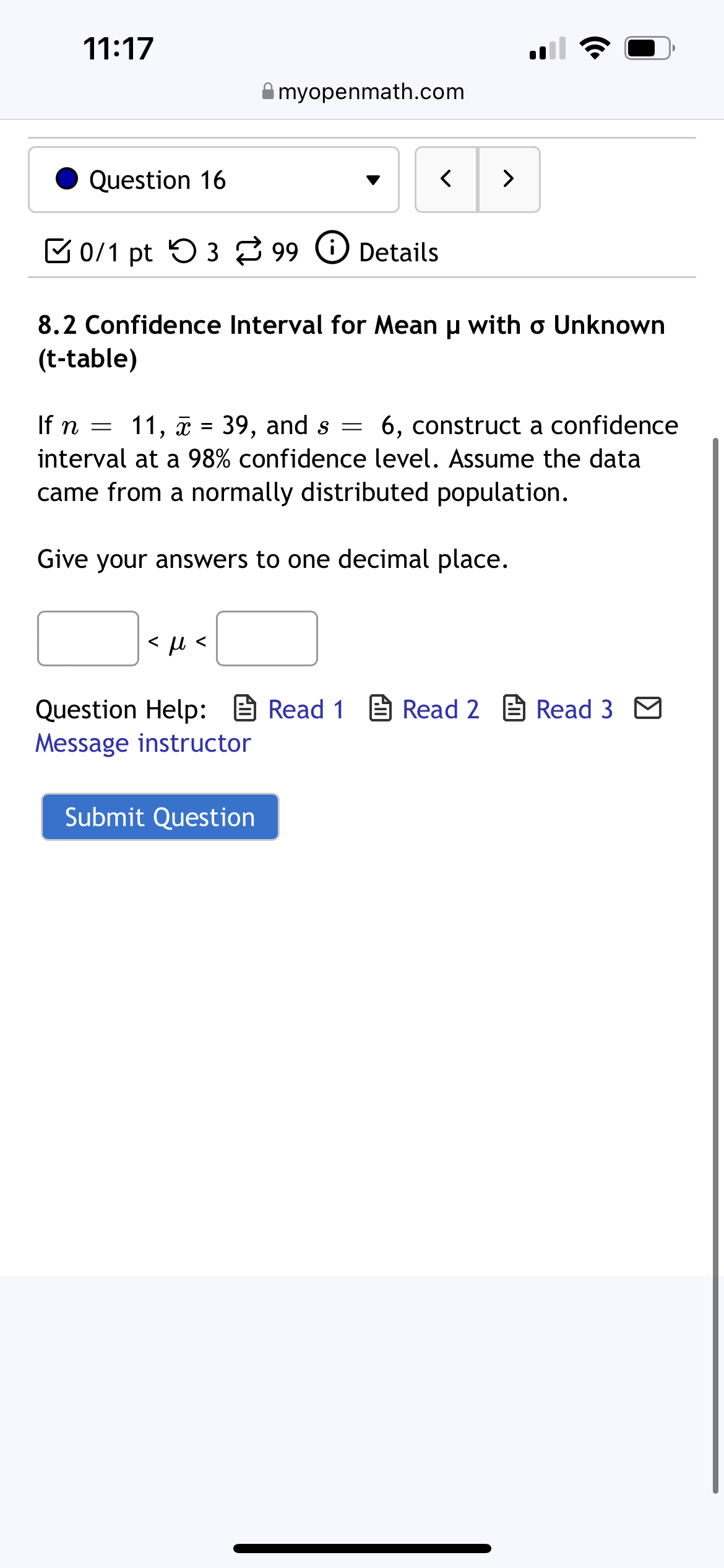 11217 .I '5' E} G myopenmath.com 0 Question 16 v E