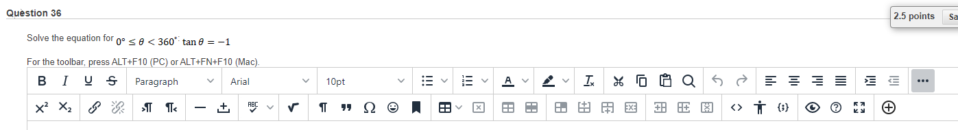 Question 36 2.5 points Sa Solve the equation for o' =