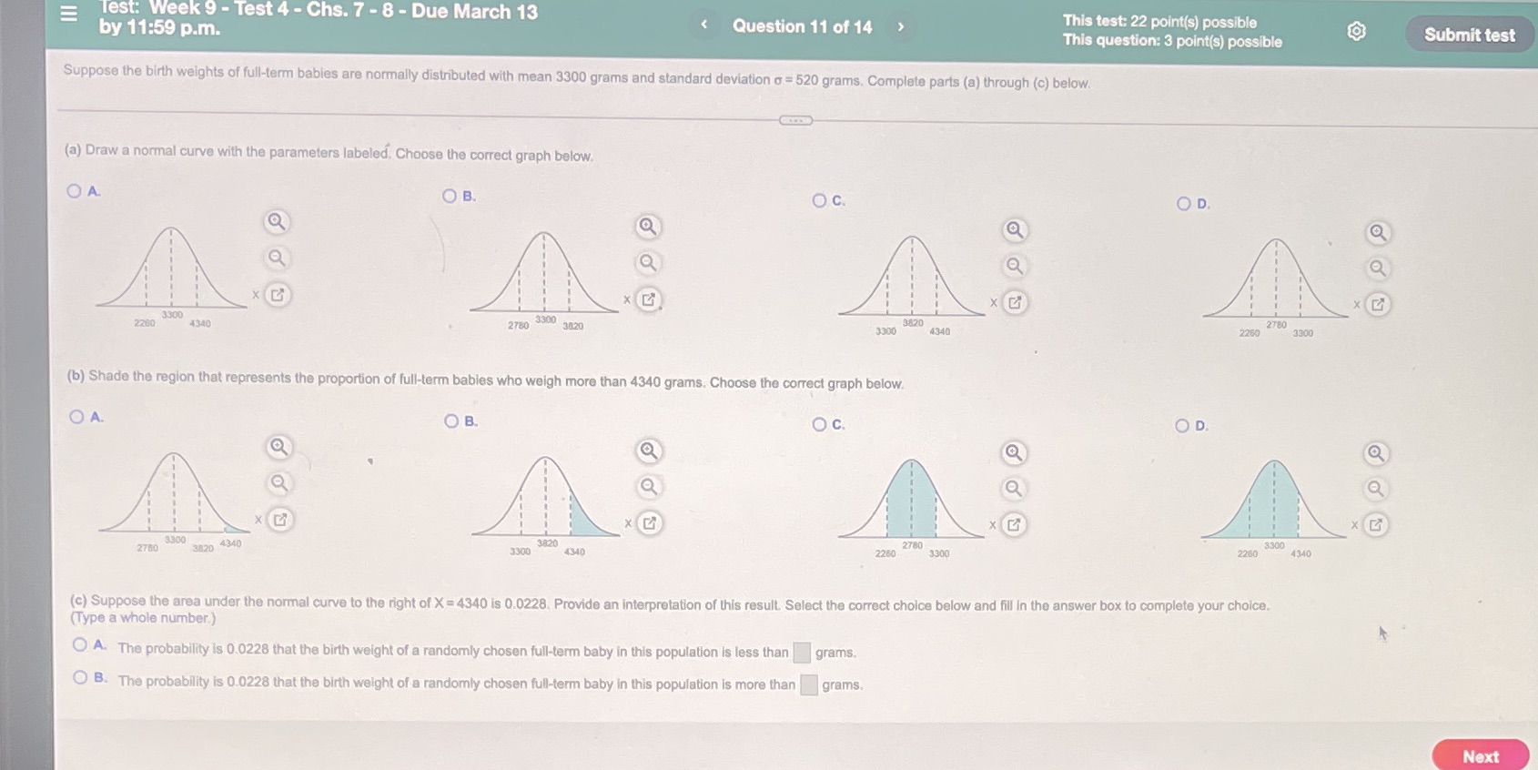 T week 9 -Test 4 -Chs. 7-8- Due March 13 est: by