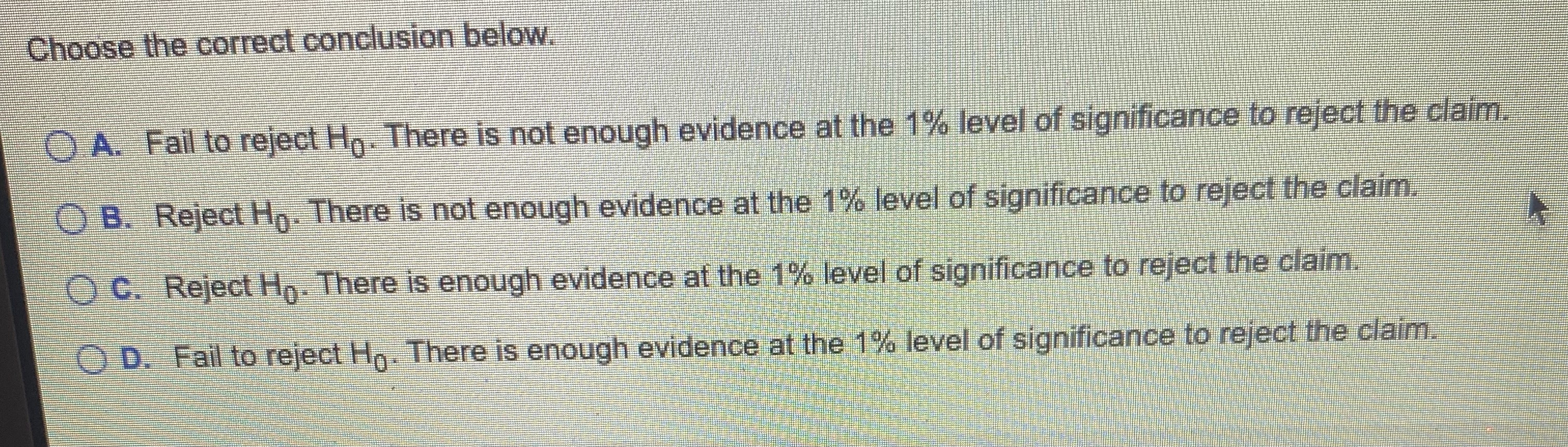 the 42 O C. H: G 42 Ha: 0242 H2: 6542 Identify
