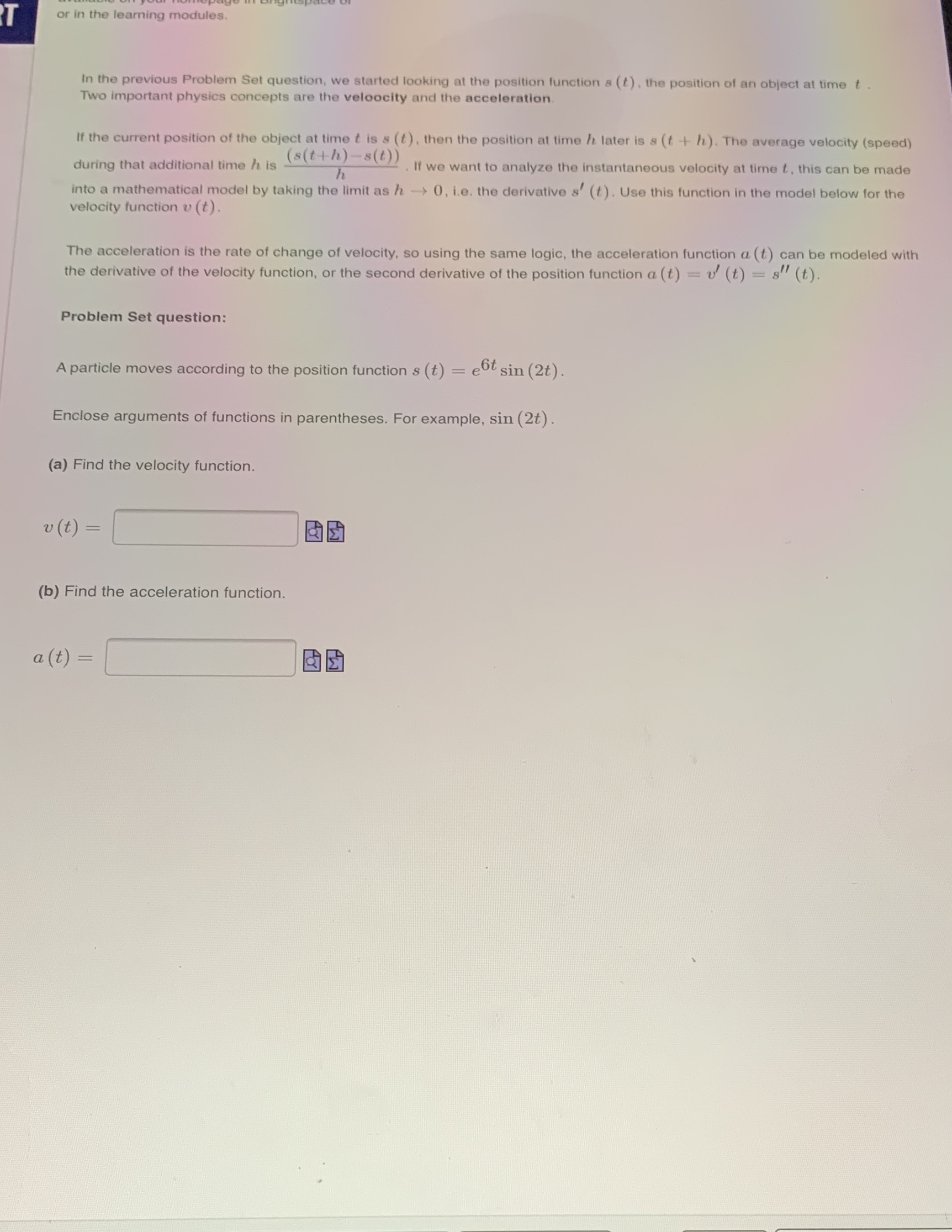  or in the learning modules. In the previous Problem Set question,