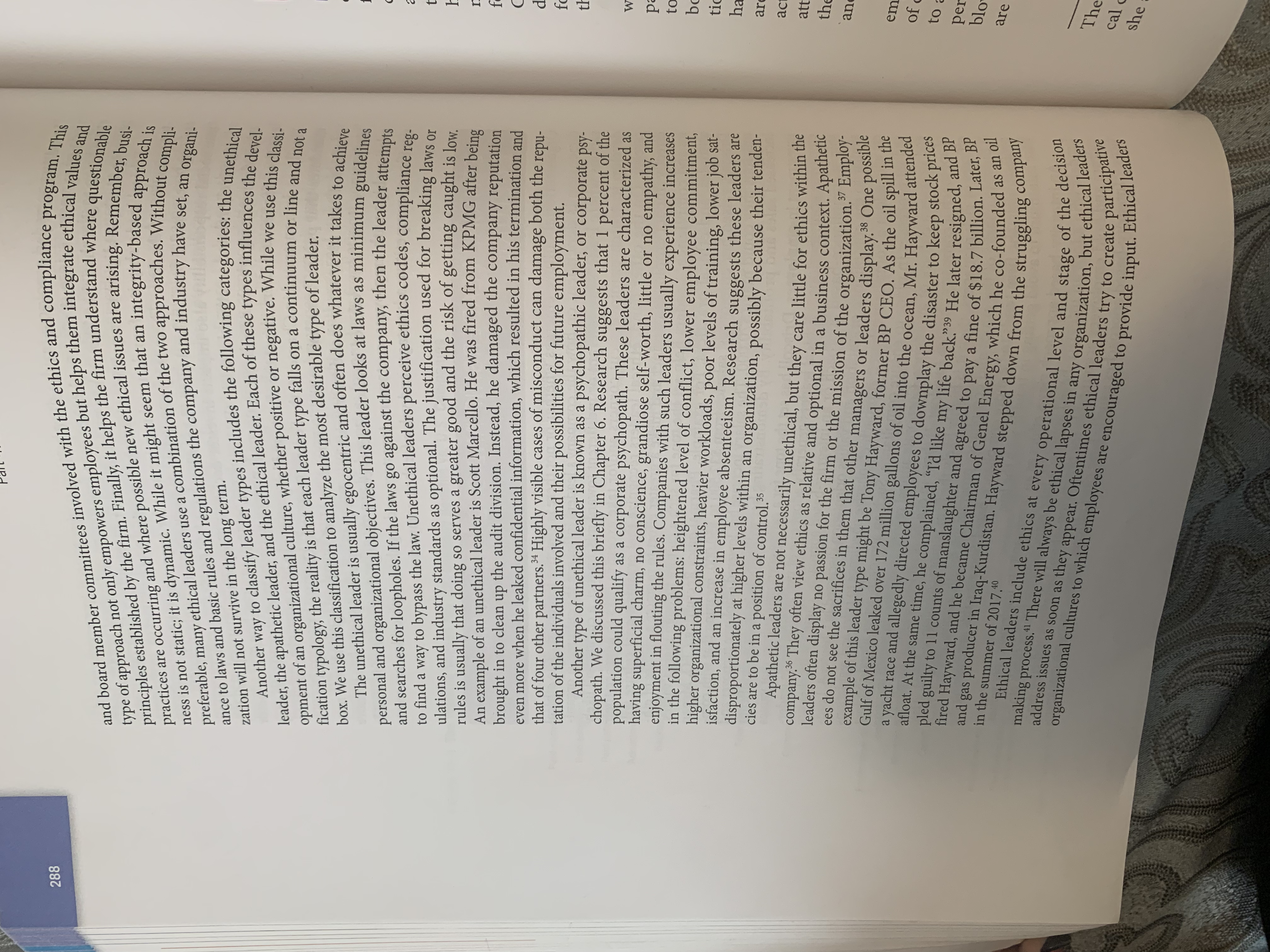 compliance with standards and procedures? . What are the processes or other