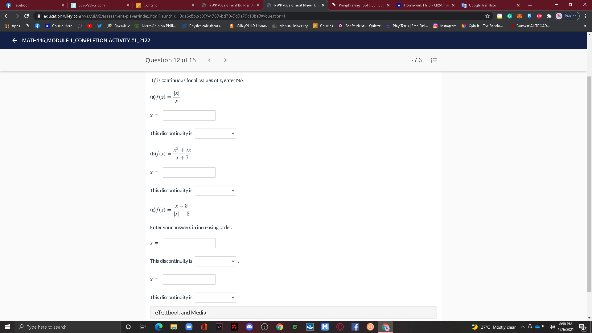 X & NWP Assessment Player UI / x Paraphrasing Tool | QuillBot