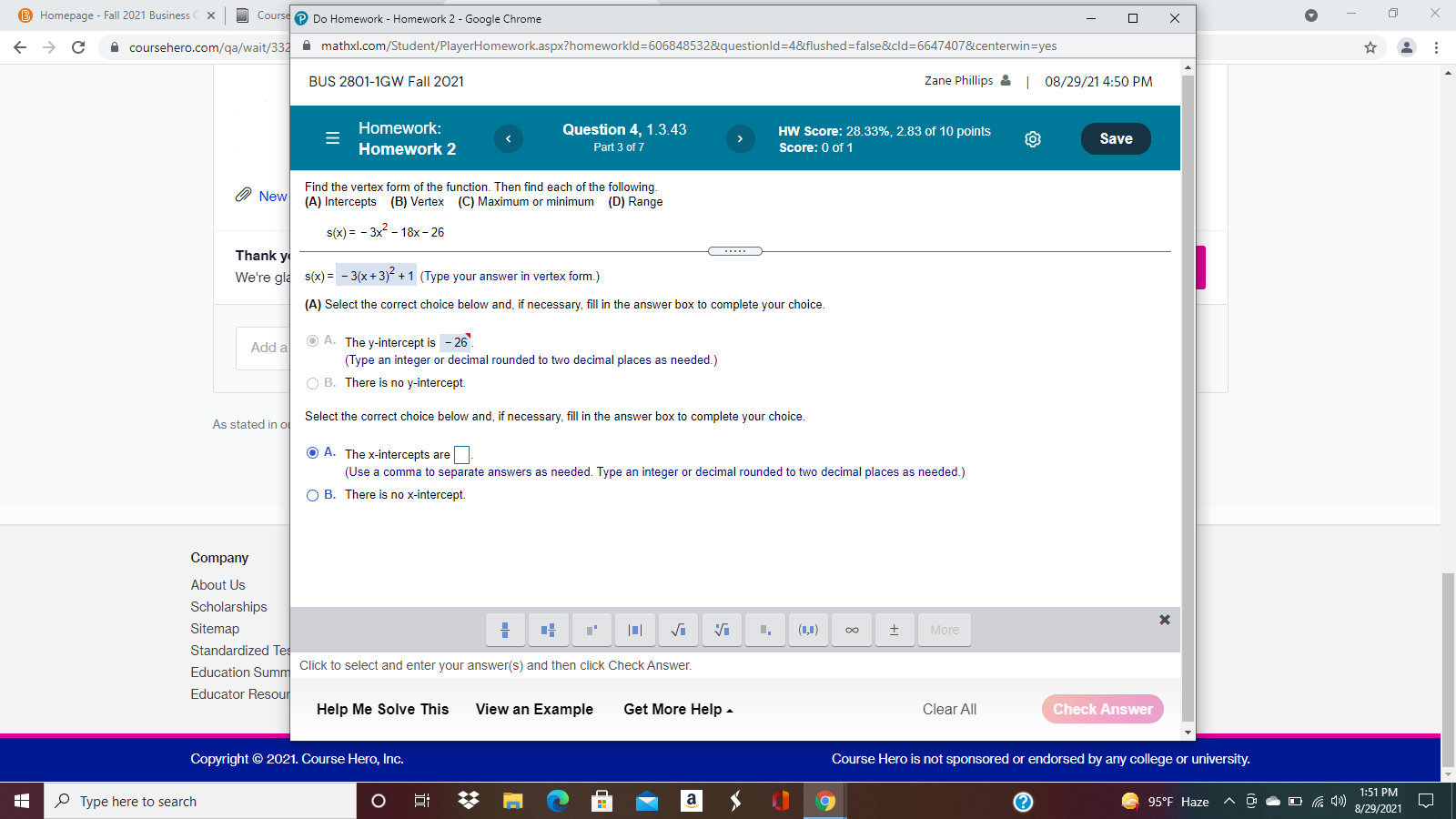 Please help solve the rest of this problem and show the steps.