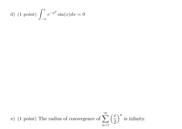 Please help with the following calculus question: d) (1 point) / ezz