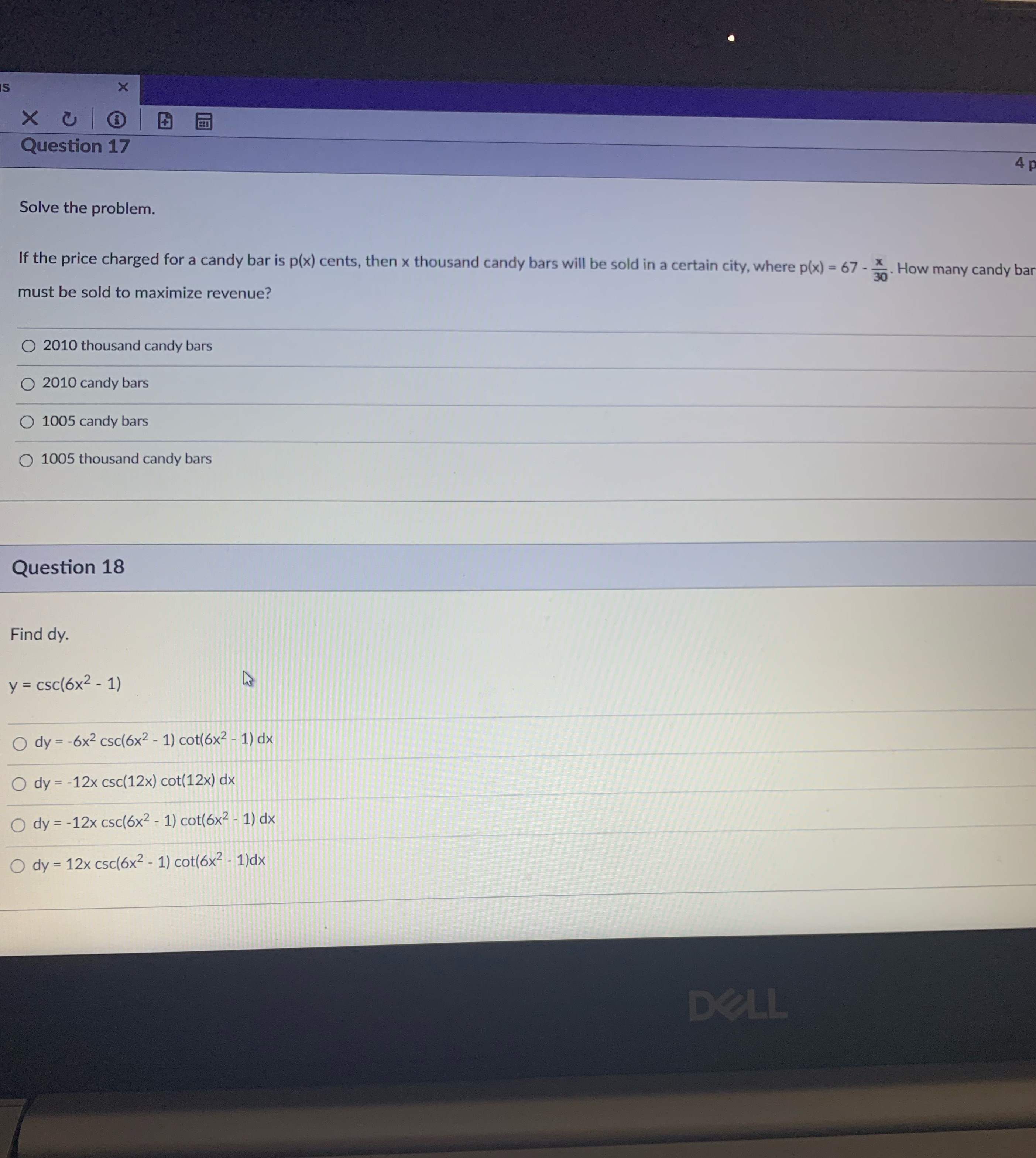 Please answe those 2 questions X C @ Question 17 Solve the
