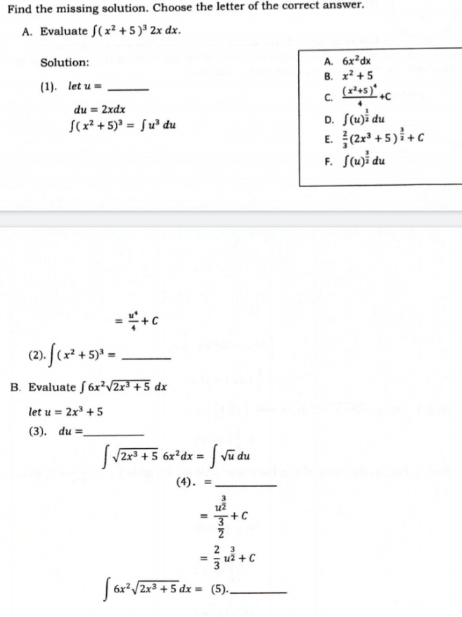 Answer what is required Provide clean and clear Solutions Find the missing