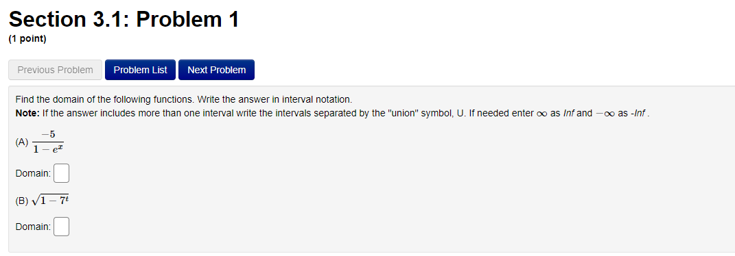 Answer these problems please Section 3.1: Problem 1 (1 point: Previous Problem