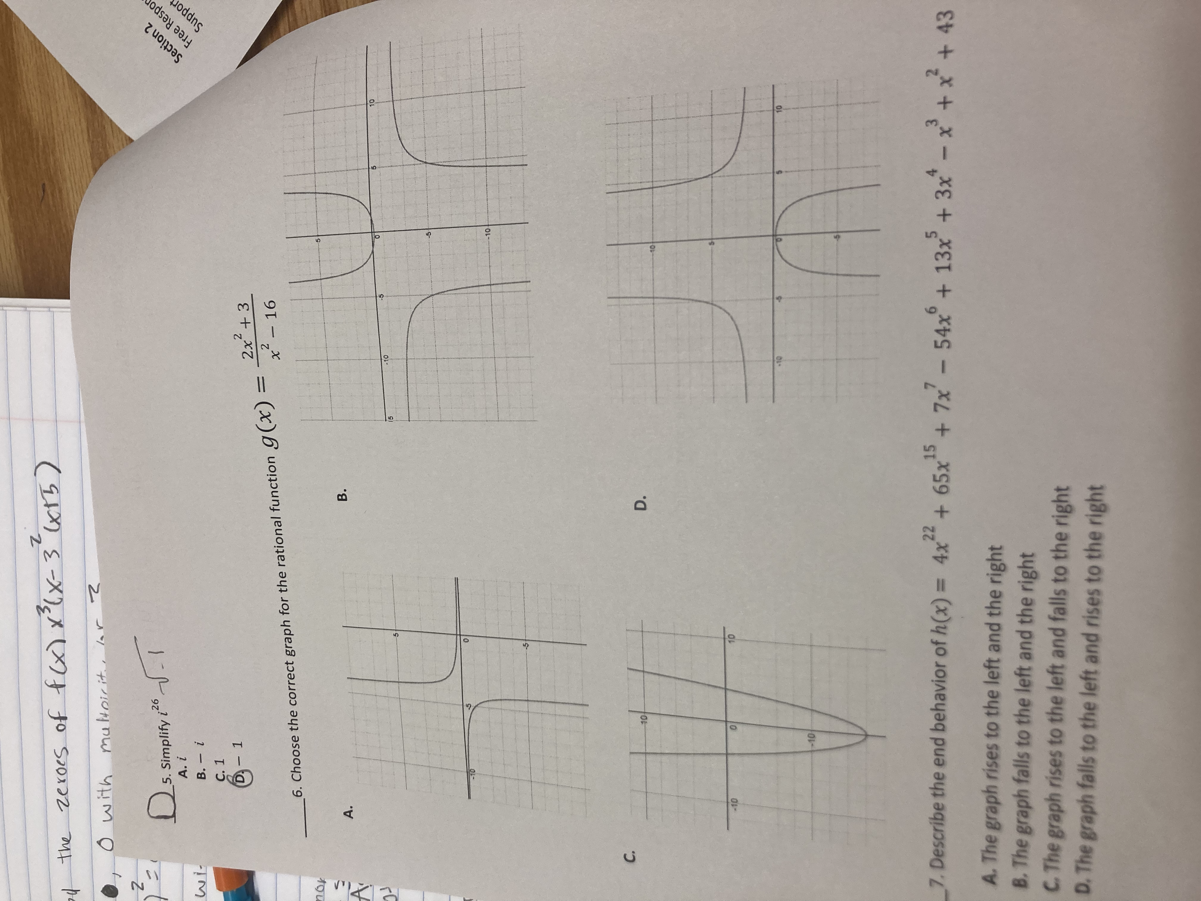credit. Clearly box your final answers. 8. [4 points] Divide using synthetic