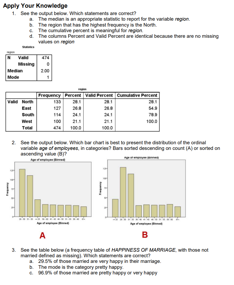 Apply Your Knowledge 1. See the output below. Which statements are