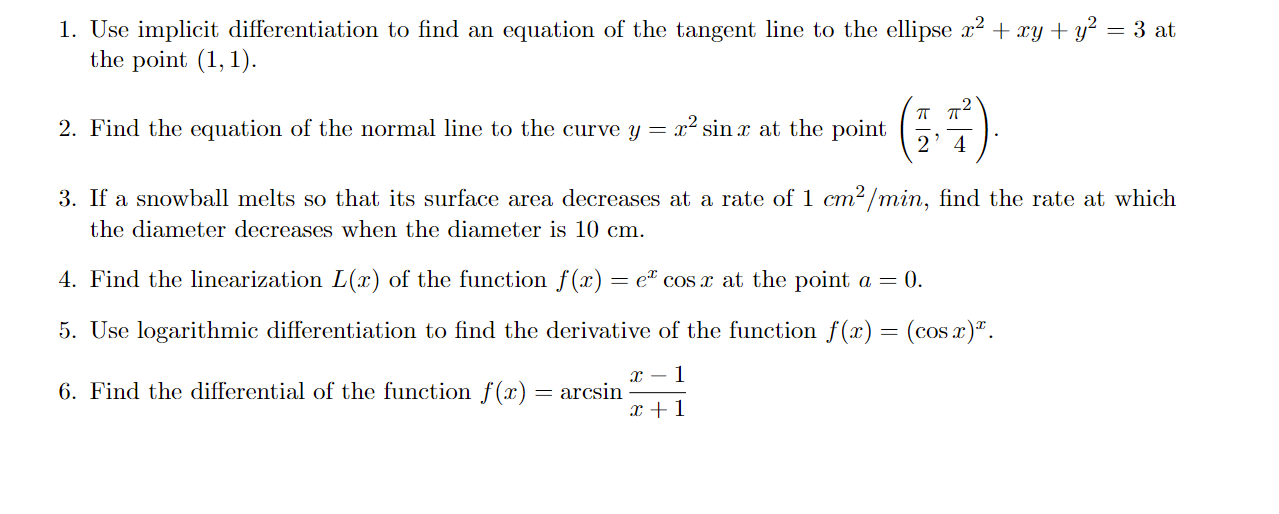 Please show all steps, thank you 1. Use implicit differentiation to find