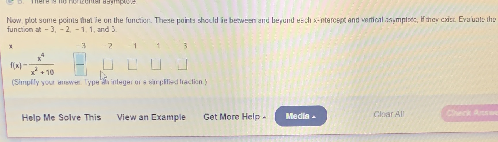  Izontal asy Now, plot some points that lie on the function.