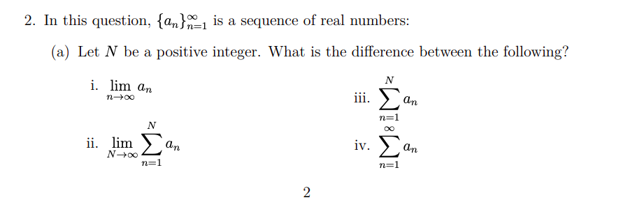 a limit 4. What is wrong with the following calculation? 0 =