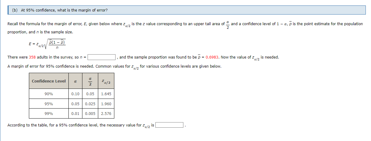 A point estimate for the population proportion will be found using the