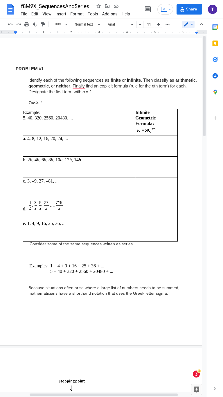 f8M9X_SequencesAndSeries * @ @ S + Share T File Edit View