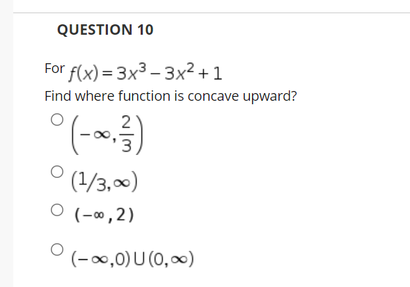 upward or concave downward. Find any inflection points. O Concave upward on