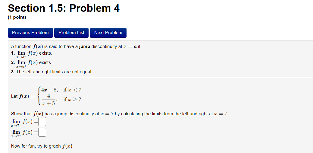 of both onesided limits. Enter INF for 00, |NF for 00, DNE