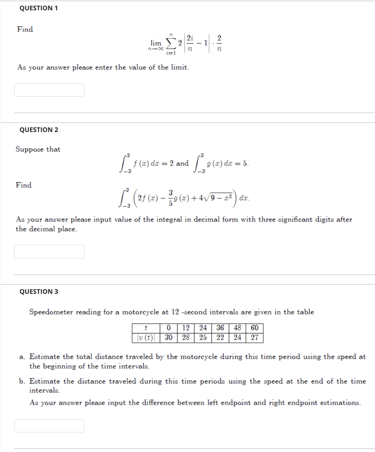  QUESTION 1 Find E _ 1 . 3 n n no?