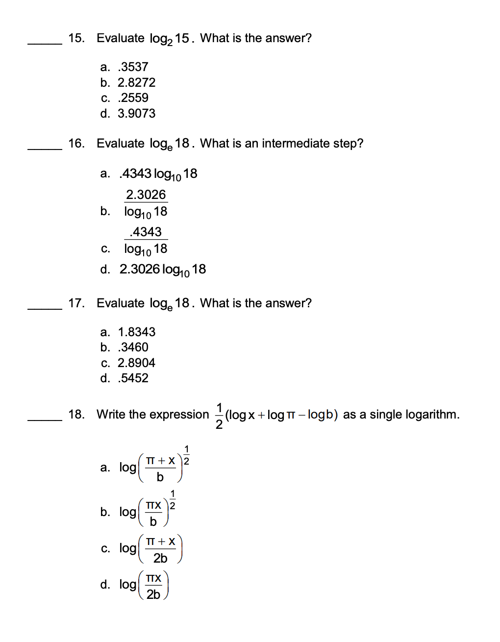 3. When solving 5% = 9, what is an intermediate step? a.