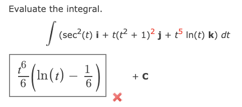 + Stj + 2 sin(4t)l(, t = O Evaluate the integral. (sec