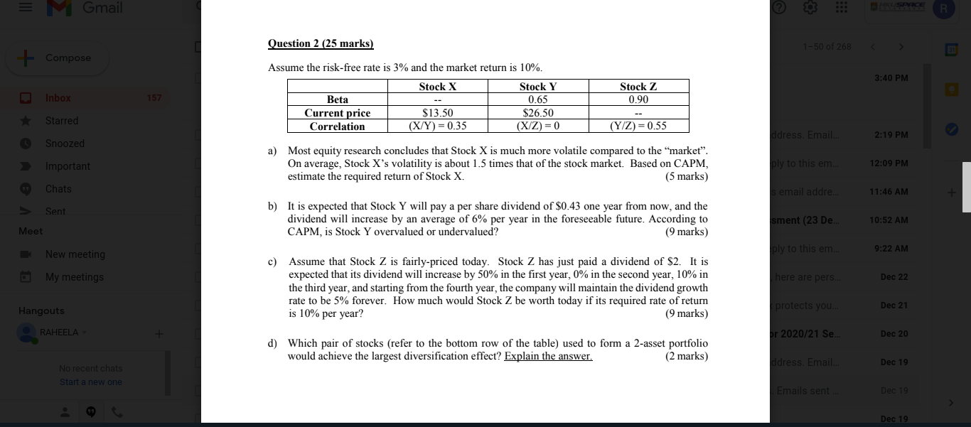 please answer question b NGmail 3 R Question 2 (25 marks)