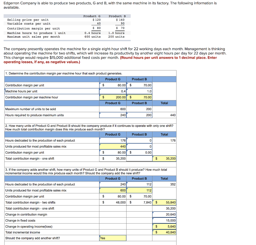  help with part 4 Edgerron Company is able to produce two