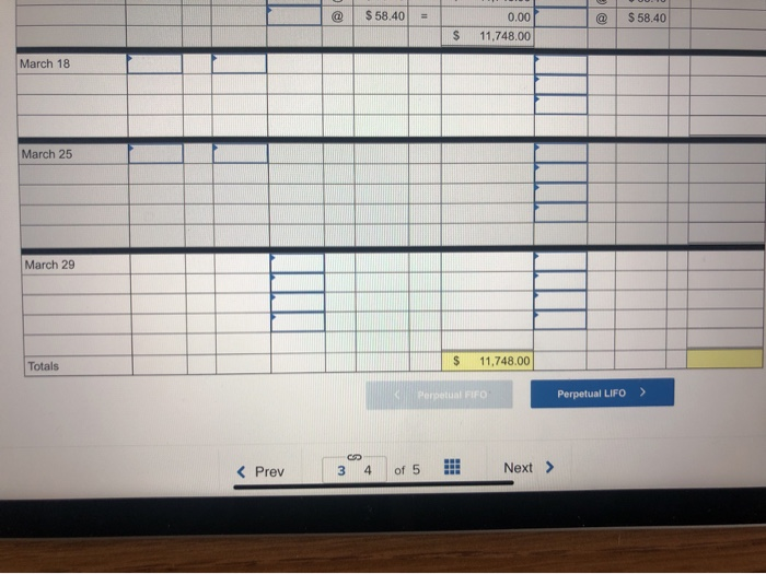 a perpetual inventory system. It entered into the following purchases and sales