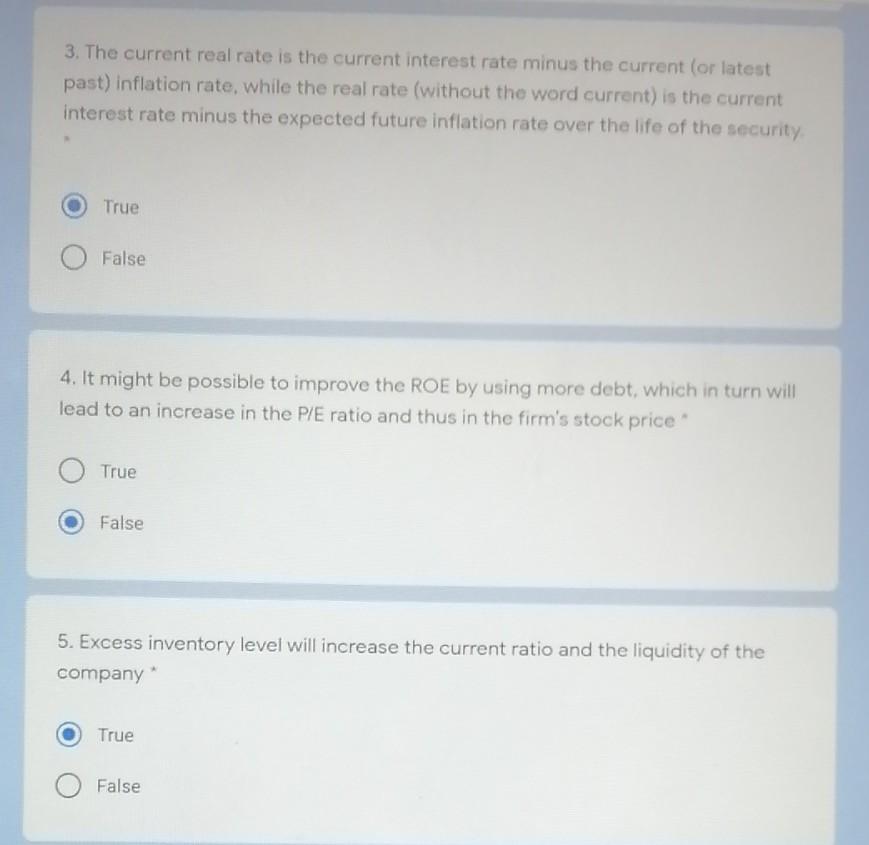 good debt management * True False 2. If the liquidity, asset management,