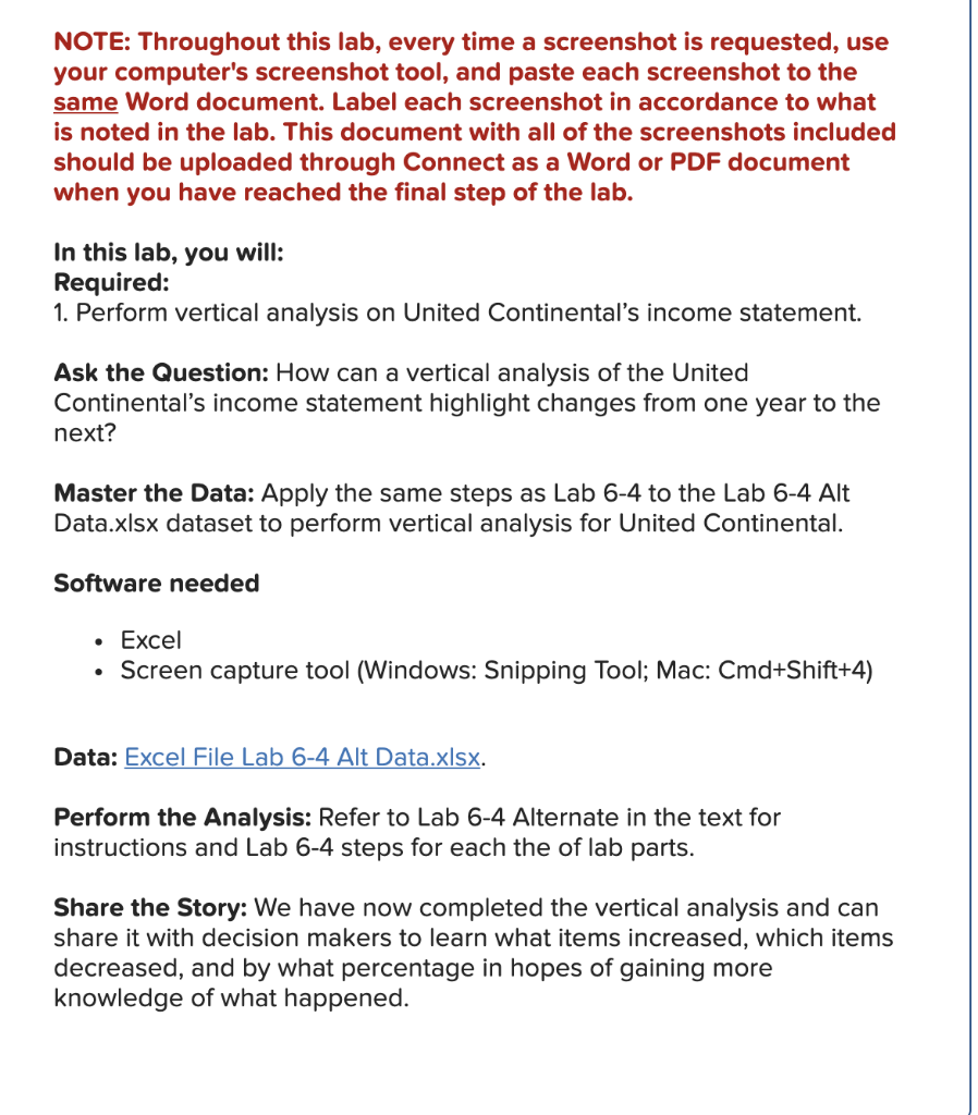 NOTE: Throughout this lab, every time a screenshot is requested, use