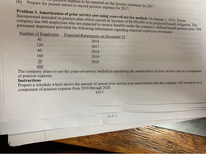  (6) I expense to be reported on the income statement for