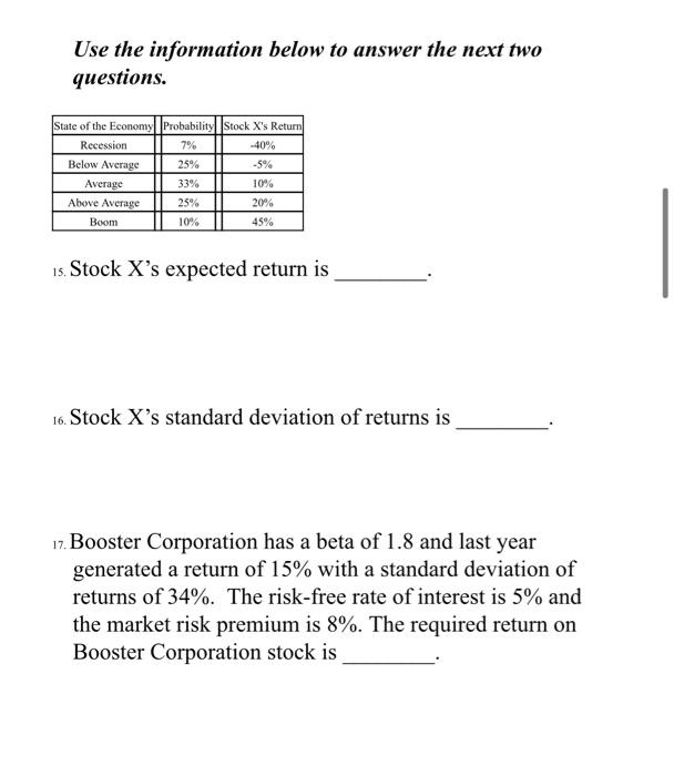  Use the information below to answer the next two questions. State