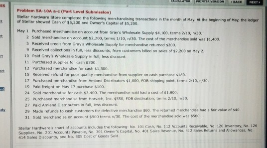  CALZULAYOR PRINTER VERSION BACK NEXT Problem SA-10A a-c (Part Level Submission)