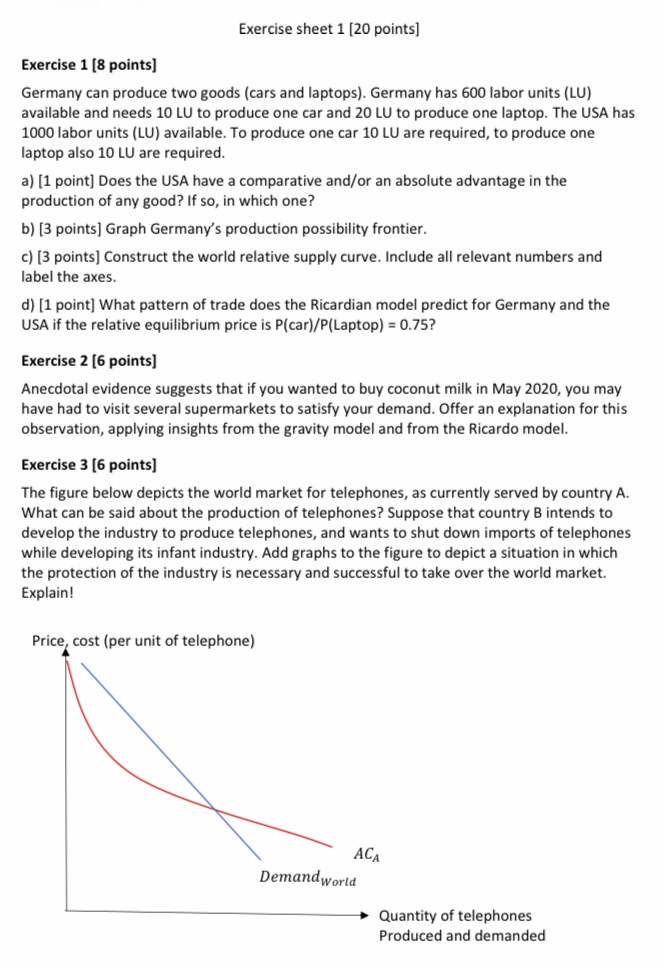 Can anyone help with this test? Exercise sheet 1 [1D points] mu.