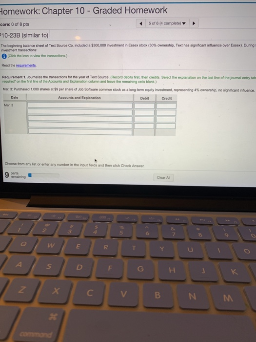  Homework: Chapter 10 - Graded Homework core: 0 of 8 pts