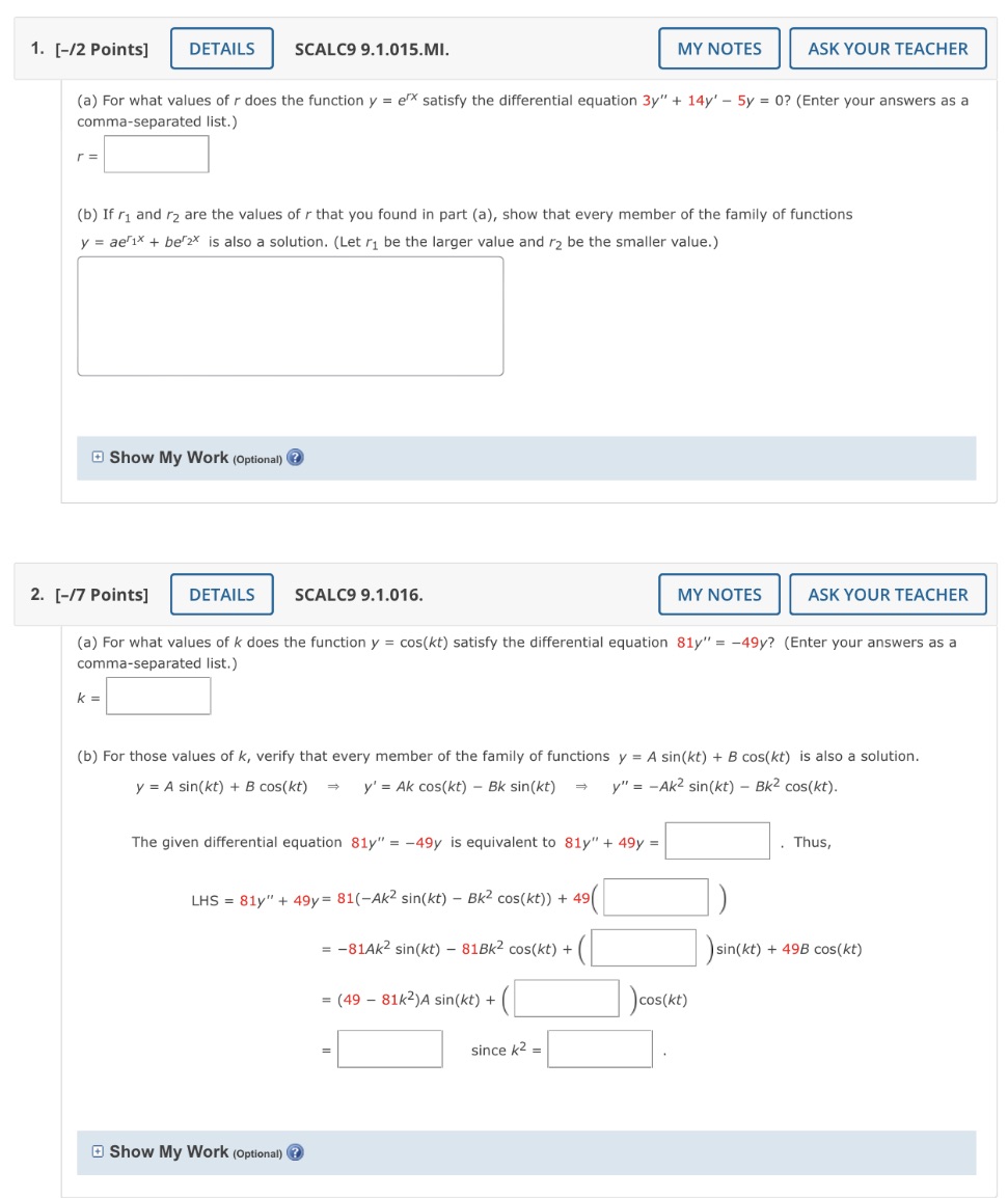  1. [-/2 Points] DETAILS SCALC9 9.1.015.MI. MY NOTES ASK YOUR TEACHER