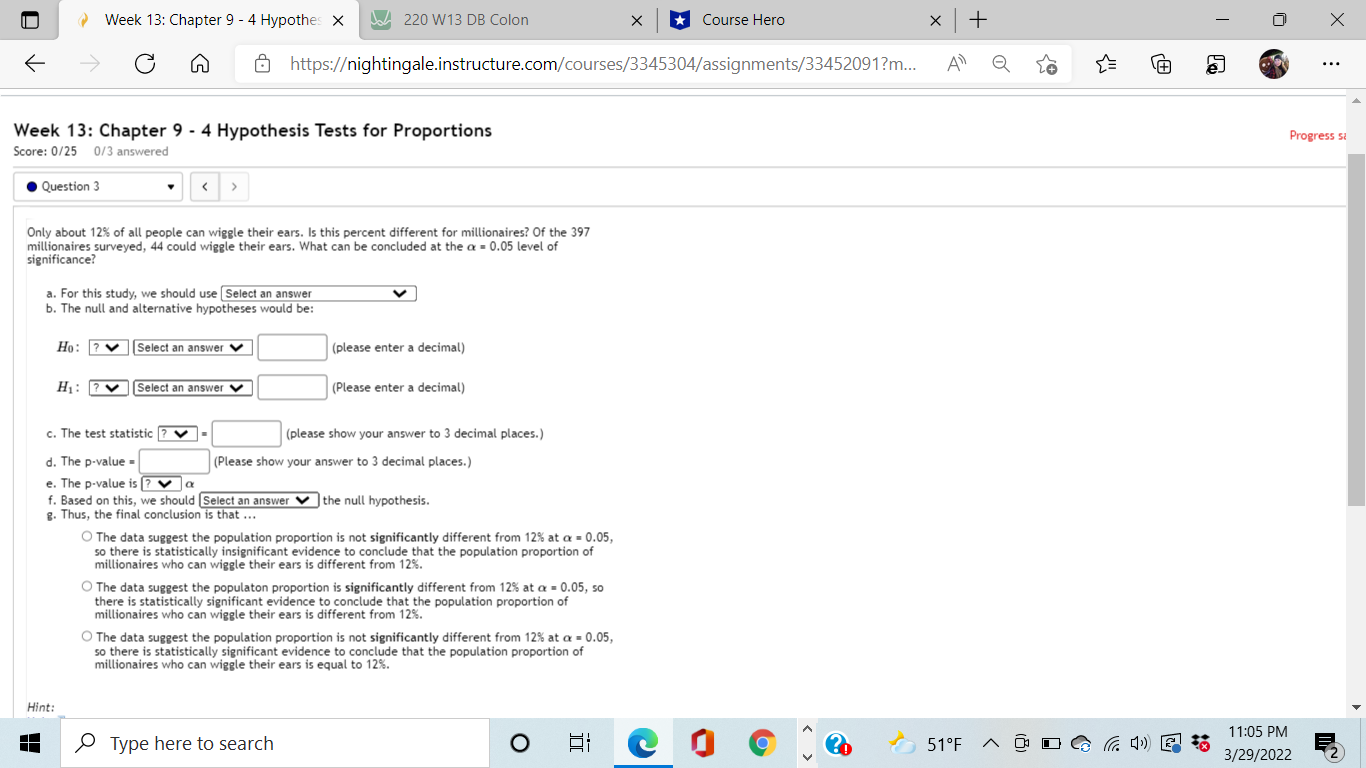 Week 13: Chapter 9 - 4 Hypothesx 220 W13 DB Colon