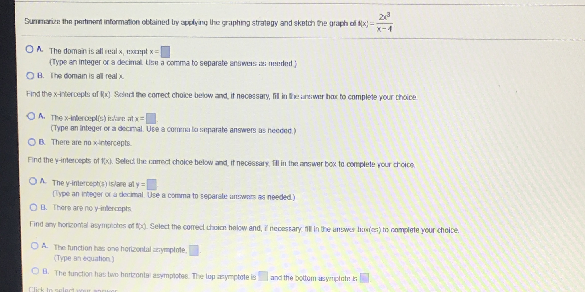  2x3 Summarize the pertinent information obtained by applying the graphing strategy