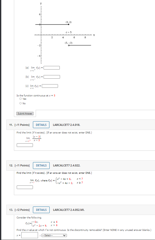 (5, 2) C- 5 X 2 4 6 (5, -2) -2