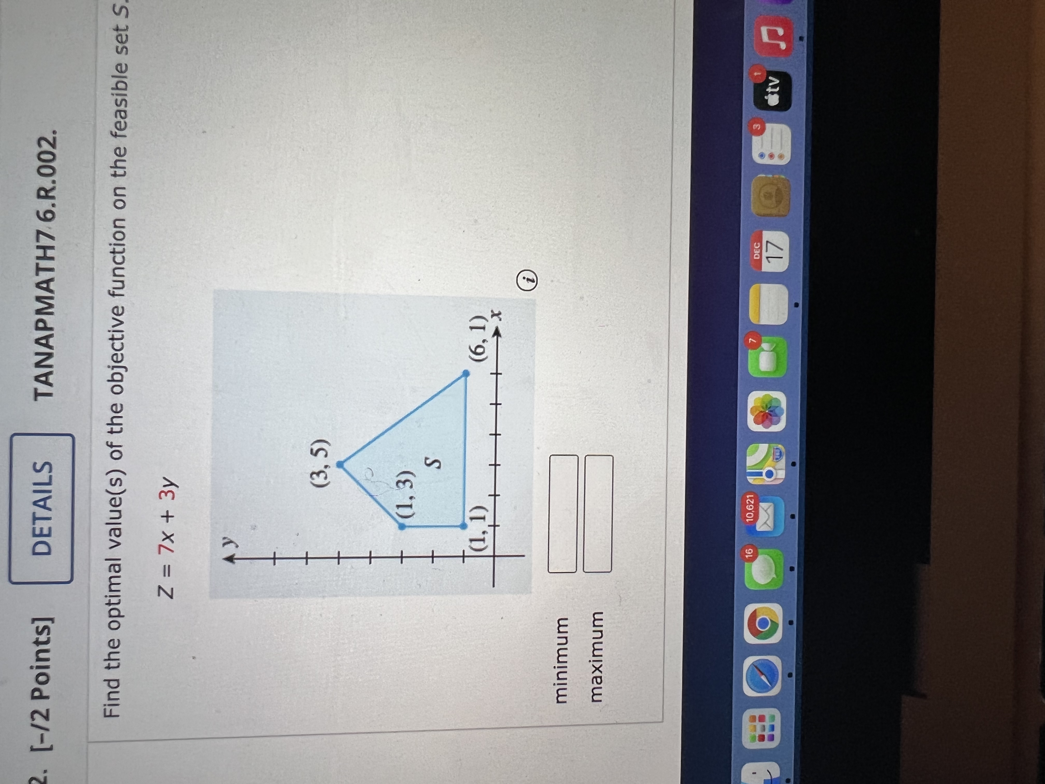 6.R.004. Use the method of corners to solve the linear programming problem.