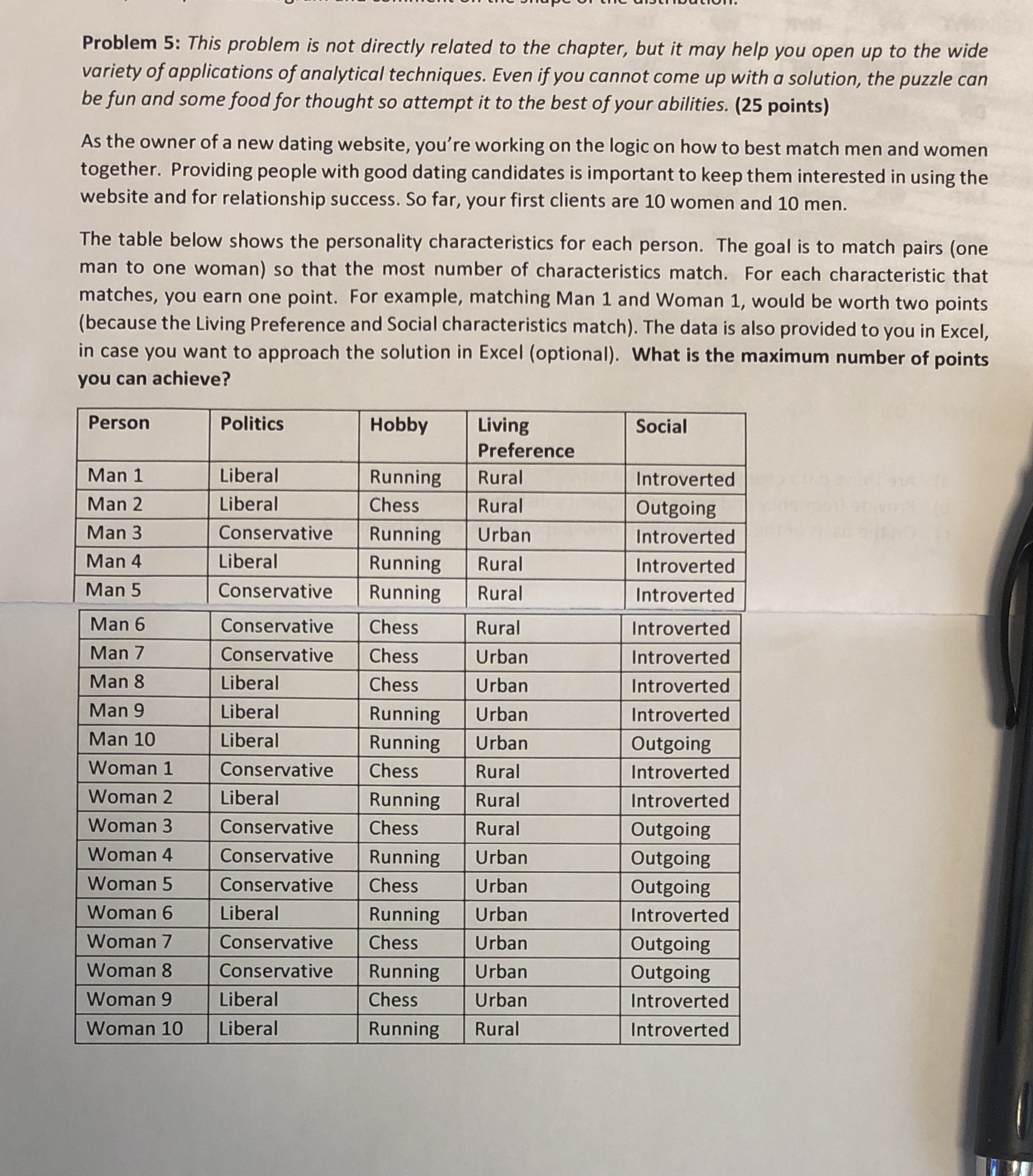  Problem 5: This problem is not directly related to the chapter,