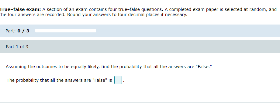 I just need help w a few questions,1.) True-false exam: A section