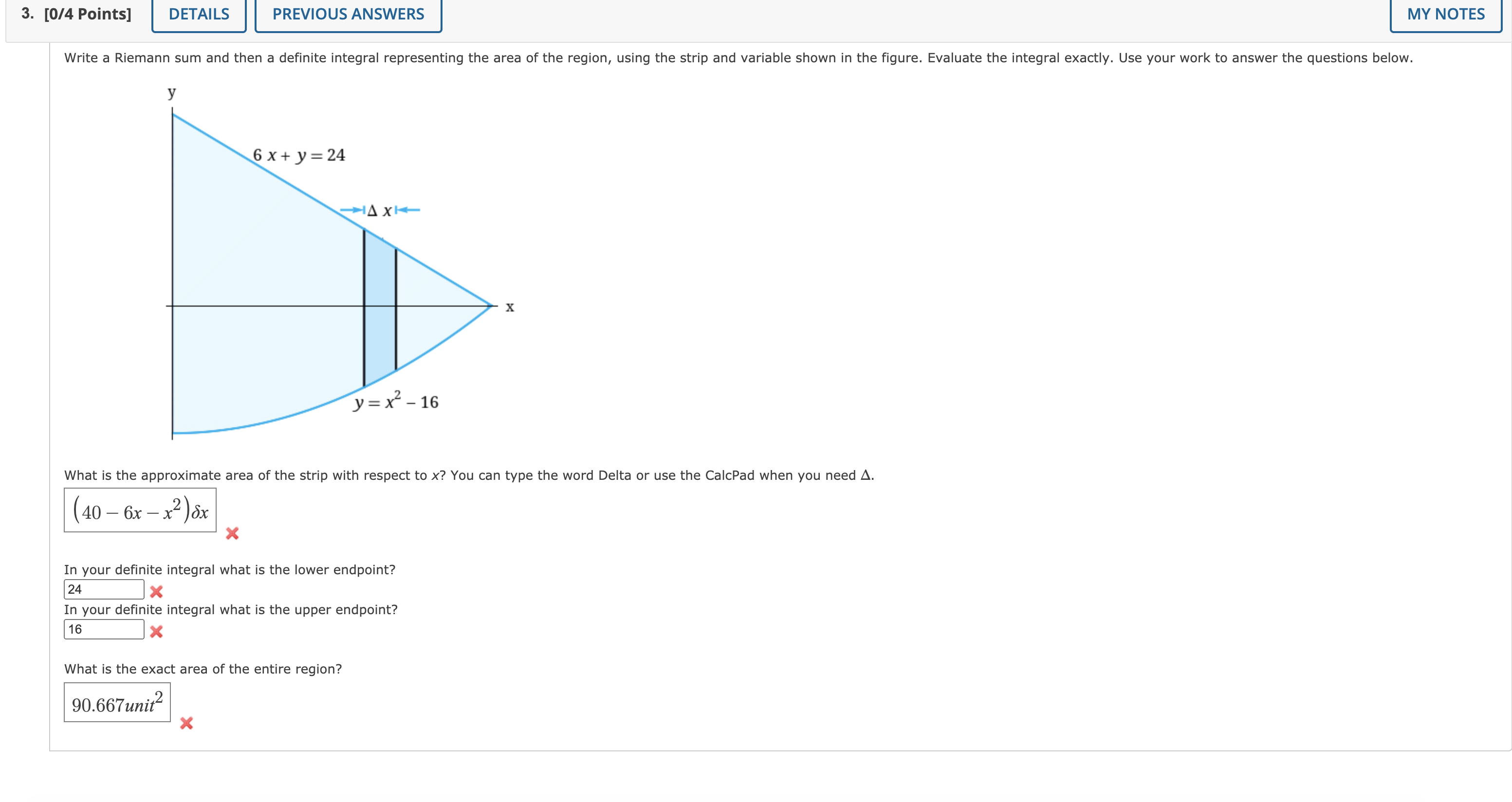  3. [0/4 Points] DETAILS PREVIOUS ANSWERS MY NOTES Write a Riemann