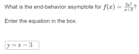 O The horizontal asymptote is y = 5. O The horizontal asymptote