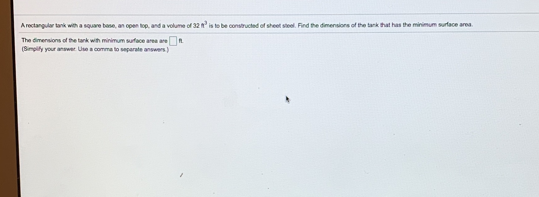 I will rate you as helpful. Thank you A rectangular tank with