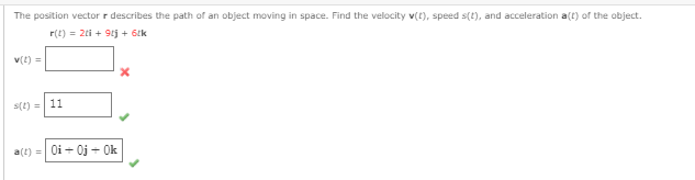 The position vector r describes the path of an object moving